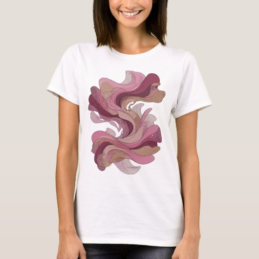 Auffälliger silberner ABSTRACT ART Kunstdruck T-Shirt (Vorderseite)