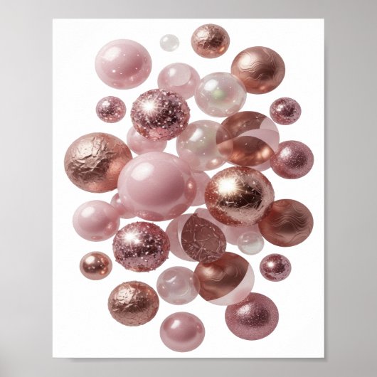 Auffälliger silberner KUNSTDRUCK ABSTRACT ART Poster (Vorne)