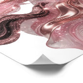 Auffälliger silberner KUNSTDRUCK ABSTRACT ART v2 Poster (Ecke)