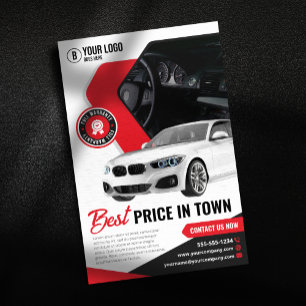 Auffälliges Autohaus Auto Vermietung Autovermietun Flyer