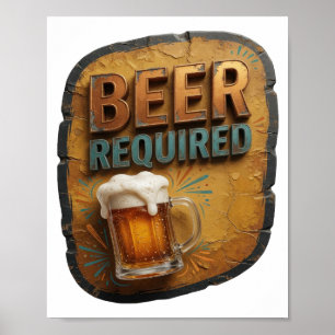 Auffälliges BIER ERFORDERLICH Textdesign Poster
