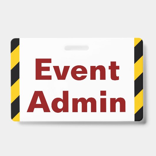 Auffälliges "Event Admin"-Abzeichen Ausweis (Vorderseite)