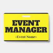 Auffälliges "EVENT MANAGER"-Abzeichen Ausweis (Rückseite)