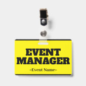 Auffälliges "EVENT MANAGER"-Abzeichen Ausweis (Vorderseite mit Clip)