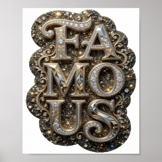 Auffälliges Gold Berühmtes Slogan-Design Poster (Vorne)