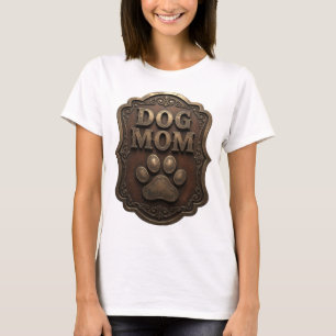 Auffälliges Gold DOG MOM Grafikdesign T-Shirt