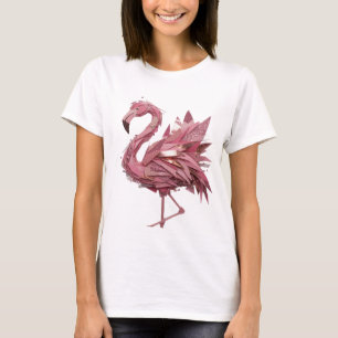 Auffälliges Gold FLAMINGO Slogan Design T-Shirt