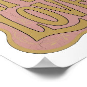 Auffälliges Gold LIVE LOVE Fettdesign Poster (Ecke)