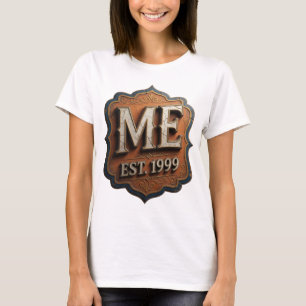 Auffälliges Gold ME EST 1999 Design T-Shirt