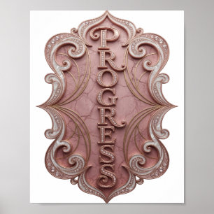 Auffälliges Gold PROGRESS Künstlerisches Motiv Poster