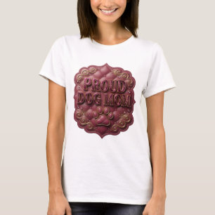 Auffälliges Gold PROUD DOG MOM Künstlerisches Moti T-Shirt