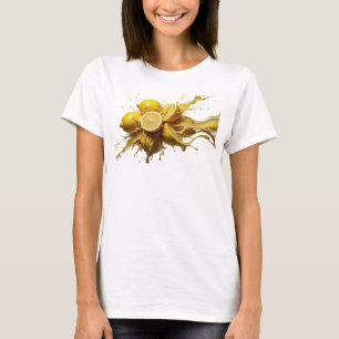 Auffälliges goldenes abstraktes Zitronen-Trendy-T- T-Shirt