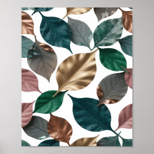 Auffälliges Silber-Blatt-Kühnes Design Poster