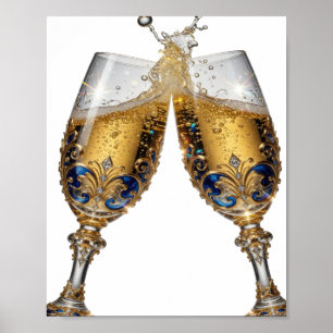 Auffälliges Silber CHEERS TO GOOD HEALTH Poster