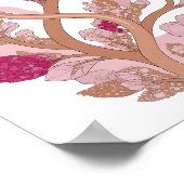 Auffälliges Silber CRYSTAL TREE Statement Design Poster (Ecke)