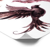 Auffälliges Silber-Drei-Rosa-Vögel-Design Poster (Ecke)