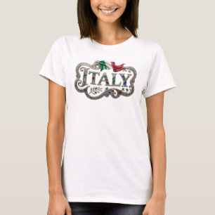 Auffälliges Silber ITALY-Shirt-Design T-Shirt