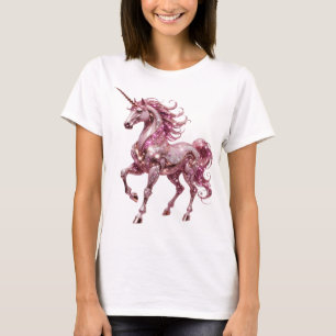 Auffälliges Silber-UNICORN-Design T-Shirt
