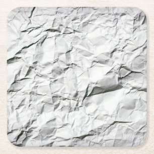 Auffälliges zerknittertes weißes Papier Rechteckiger Pappuntersetzer