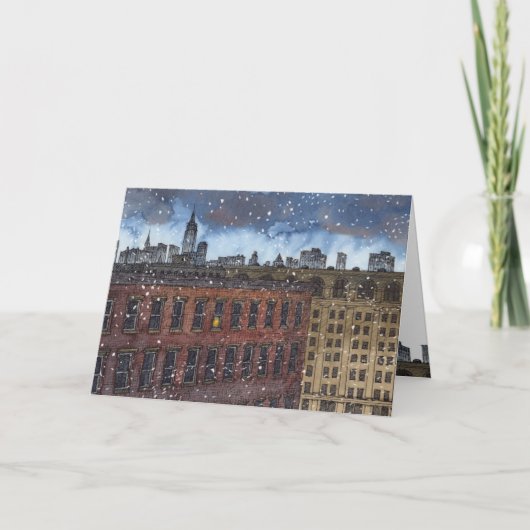 "Aufflackern des Feuers" Weihnachtskarte Feiertagskarte (Vorderseite)