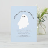 Aufforderung an alle Ghouls und Goblins zum Geburt Einladung (Stehend Vorderseite)