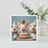 Aufforderung an alle Party zum Geburtstag Einladung (Stehend Vorderseite)