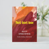 Aufforderung zur behalt von Traumtests Einladung (Stehend Vorderseite)