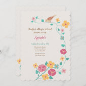 Aufforderung zur Blume von Sparrow Einladung (Vorne/Hinten)