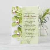 Aufforderung zur Einberufung eines grünen Cymbidiu Einladung (Stehend Vorderseite)