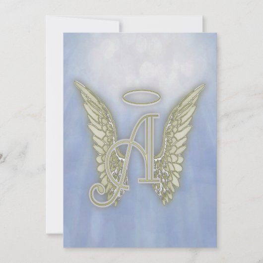 Aufforderung zur Einladung eines Angel Monogramms (Vorderseite)