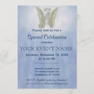 Aufforderung zur Einladung eines Angel Monogramms