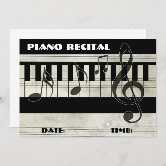 Aufforderung zur Erwägung von Piano Einladung (Vorne/Hinten)