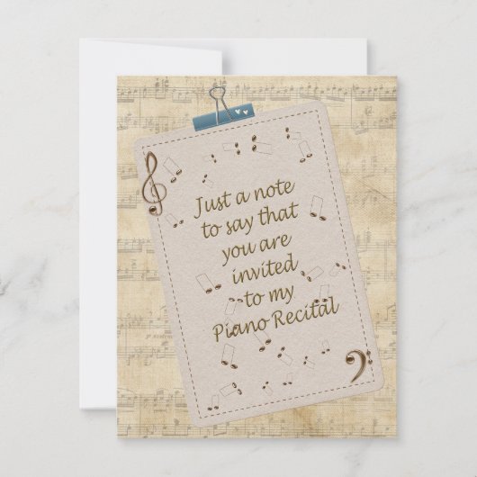Aufforderung zur Erwägung von Piano Einladung (Vorderseite)
