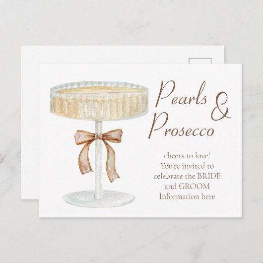 Aufforderung zur Liebe von Perlen und Prosecco-Bra Postkarte (Vorne/Hinten)