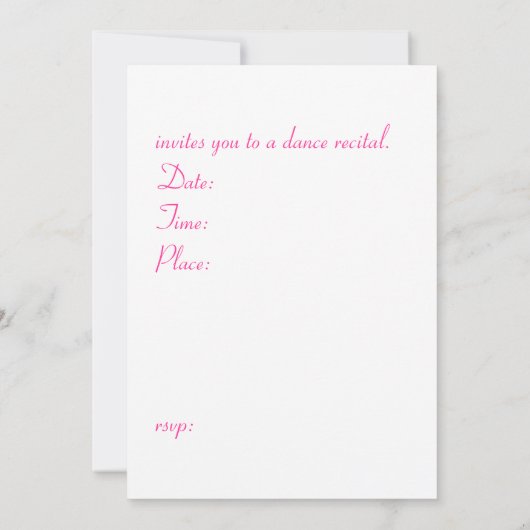 Aufforderung zur Tanzaufforderung Einladung (Rückseite)