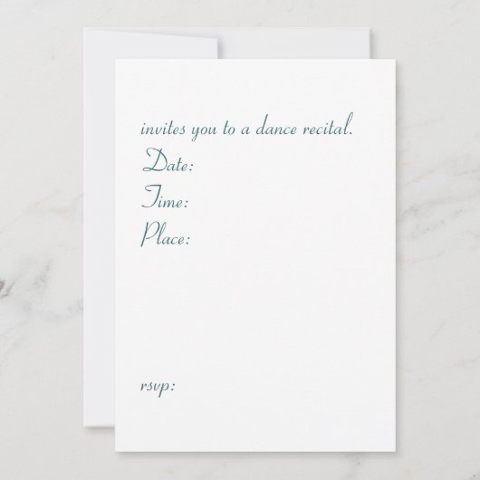 Aufforderung zur Tanzaufforderung Einladung (Rückseite)