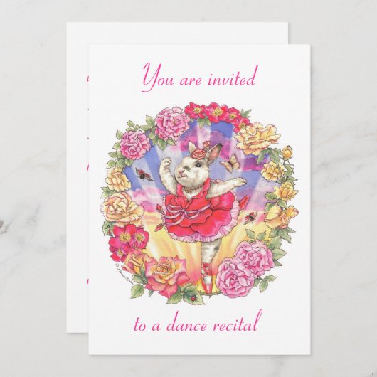 Aufforderung zur Tanzaufführung - Rose Einladung (Vorne/Hinten)