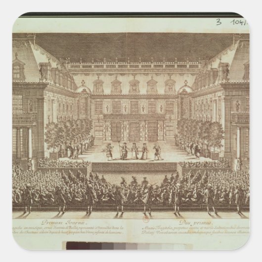 Aufführung der Oper "Alceste" Quadratischer Aufkleber (Vorderseite)