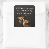 Aufgabe 12:10 Schrift Leben jeder Kreatur Quadratischer Aufkleber (Tasche)