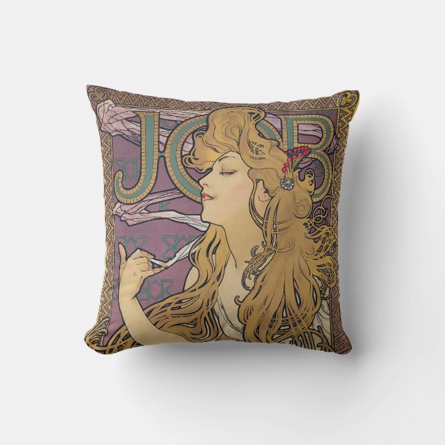 Aufgabe (1896) von Alphonse Mucha Kissen (Vorderseite)