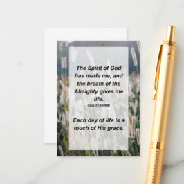 Aufgabe 33:4 Der Geist Gottes hat mich gemacht, un Begleitkarte