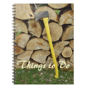 Aufgabe-Axt und Woodpile Onkels Notizblock