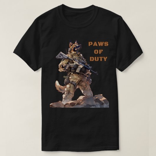 Aufgaben der militärischen Arbeitshunde K9 T-Shirt (Design vorne)