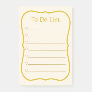 Aufgabenliste & Goldener Rahmen Post-it Klebezettel