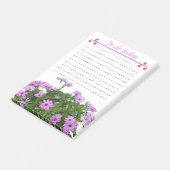 Aufgabenliste - lila Blumen Post-it Klebezettel (angewinkelt)