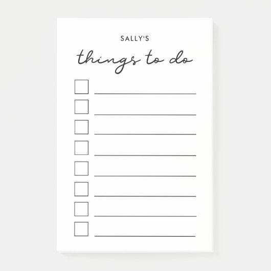 Aufgabenliste Post-it Klebezettel (Vorderseite)