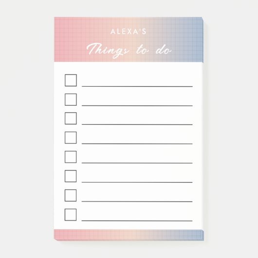 Aufgabenliste - Vaporwave Post-it Klebezettel (Vorderseite)