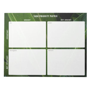 Aufgabenprioritäts- und Planungsmatrix (Natur) Notizblock