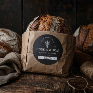 Aufgebackene Artisan-Sauerteig-Bäckerei-Verpackung Runder Aufkleber