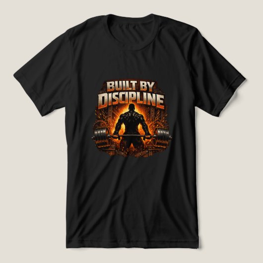 Aufgebaut durch Disziplin Tri-Blend Shirt (Design Vorderseite)